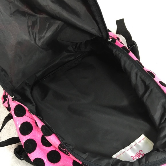 Justice Accessories Justice Backpack Bright Pink With Black Polka